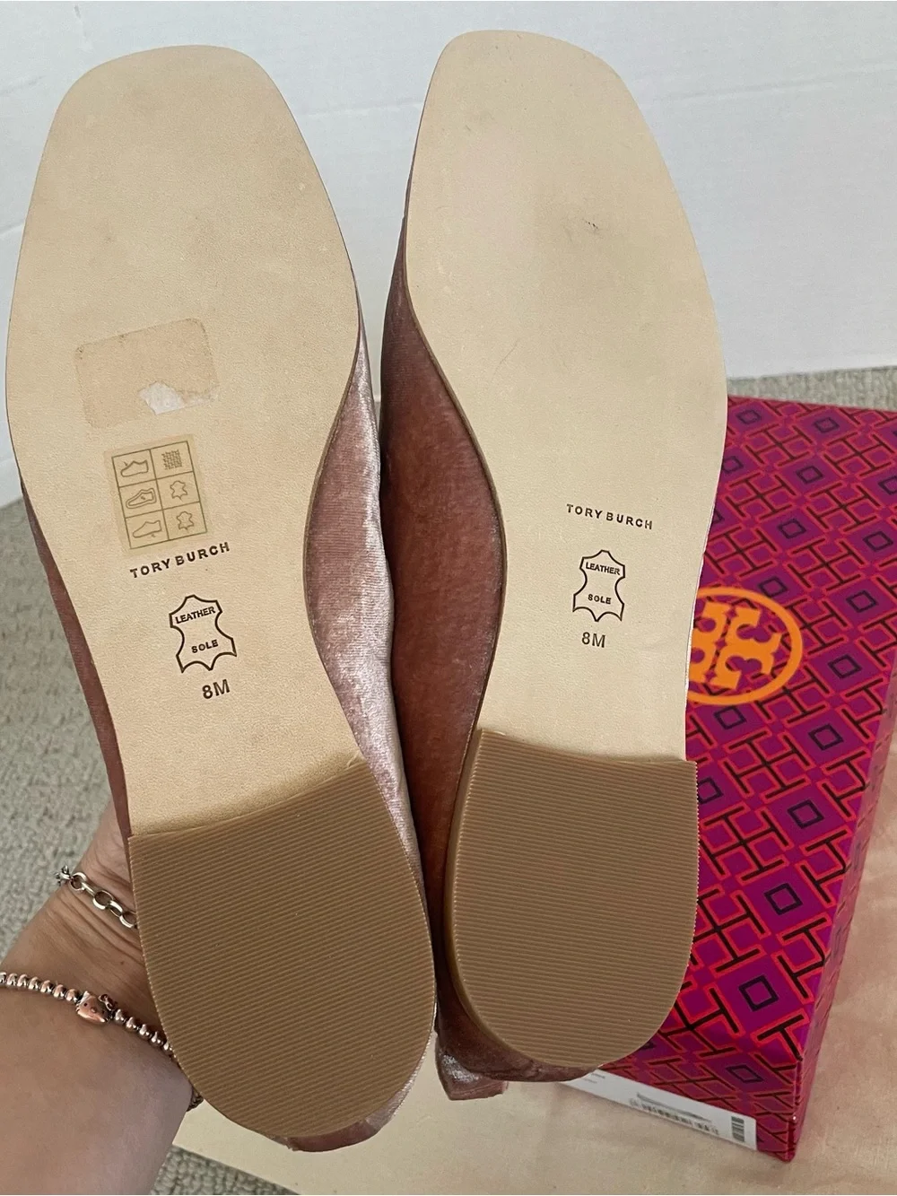 NIB Tory Burch Eleanor crystal ballet velvet shoes